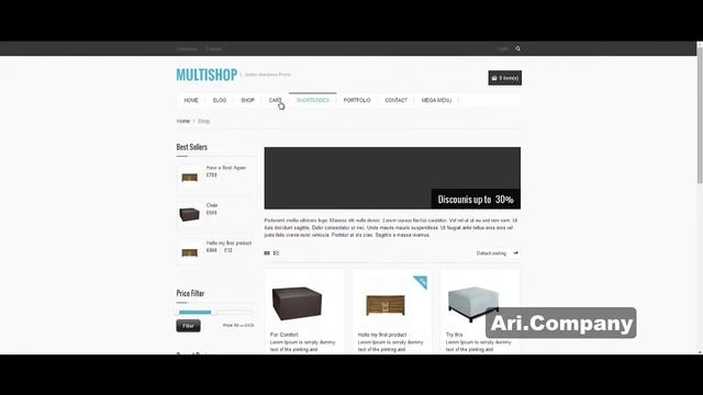 WordPress шаблон Multishop - Ari.Company смотреть онлайн