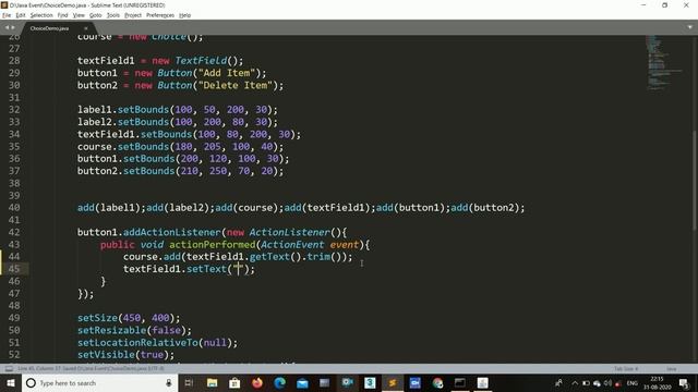 Action Listener | Example 3 | With Choice | by Bhaskar смотреть онлайн