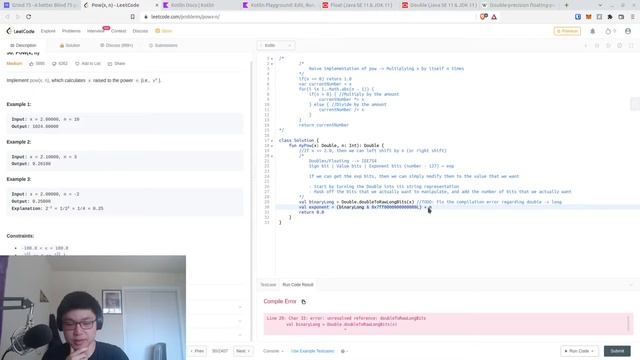 Terrible LeetCode in Kotlin: #50 pow(x, n) смотреть онлайн