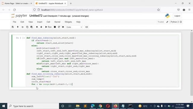 Python Program to solve Maximum Subarray Problem using Divide and Conquer смотреть онлайн