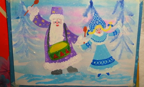 Как нарисовать пляски Деда Мороза и Снегурочки. смотреть онлайн