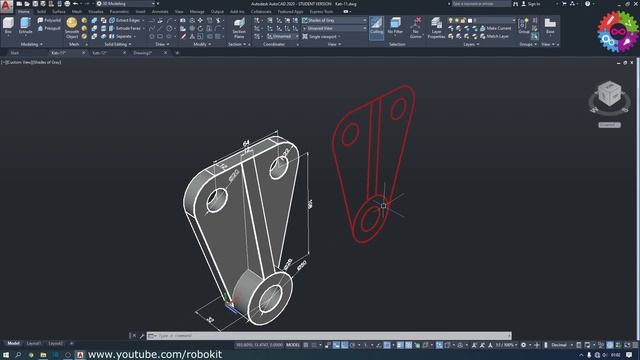 Autocad 3 Boyutlu Çizim #8 (Shell komutu ) смотреть онлайн