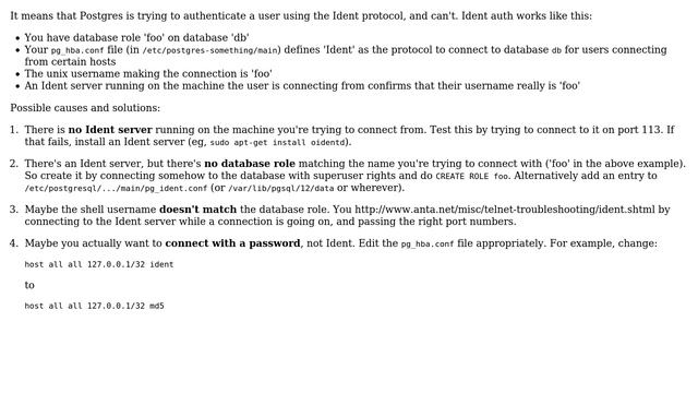DevOps & SysAdmins: Postgres error message: FATAL: Ident authentication failed for user "..." смотреть онлайн