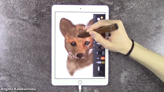 DRAWING A BABY FOX | IPAD ART - by Angela Kalokairinou смотреть онлайн