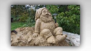 Украшение сада фигурами из монтажной пены