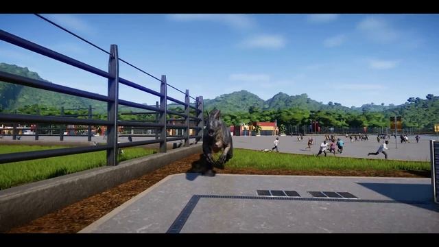 Carnotaurus Vs Indoraptor, Allosaurus Breakout & Fight - Jurassic World Evolution Dinosaurs Fightin
