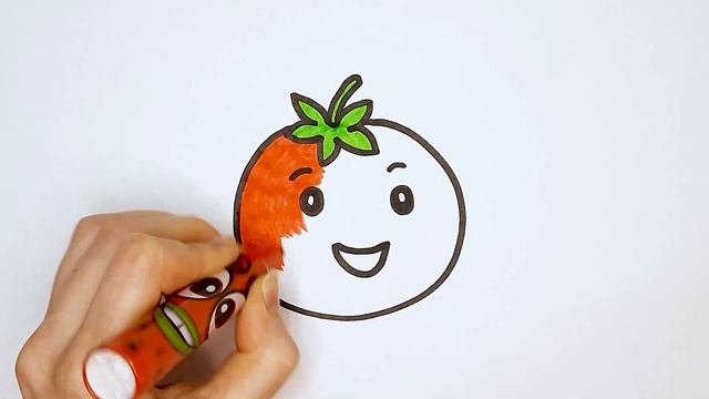 Drawing a tomato for children / bolalar uchun pomidor chizish / Рисование Томат для детей смотреть онлайн