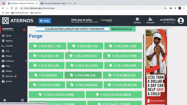 Aternos Free Minecraft Servers смотреть онлайн