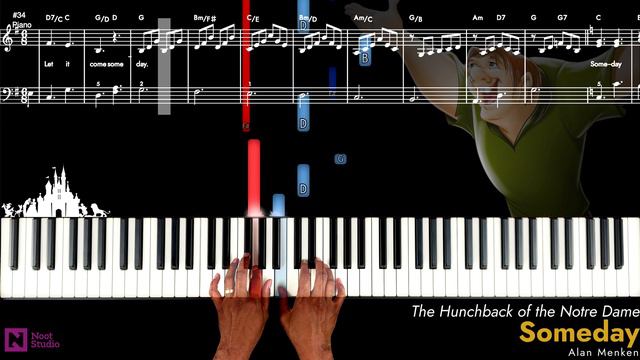 Alan Menken - Someday | PIANO TUTORIAL | BEGINNER смотреть онлайн