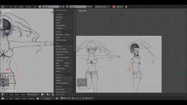 speed modeling 3d anime character in Blender 2.69 смотреть онлайн