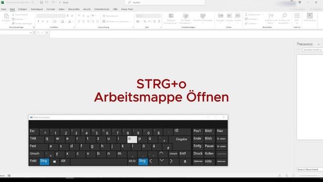 Excel (STRG+o) Arbeitsmappe öffnen | ShortCuts / Tastaturkürzel смотреть онлайн