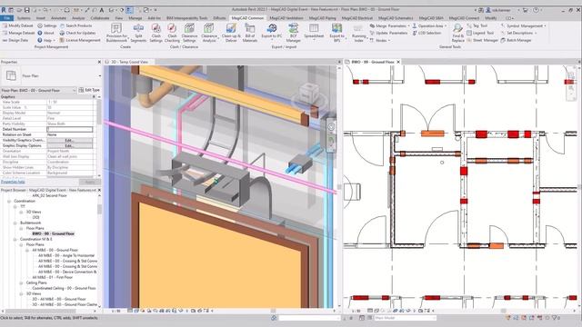Host information available in opening provisions – MagiCAD for Revit – Common Tools смотреть онлайн