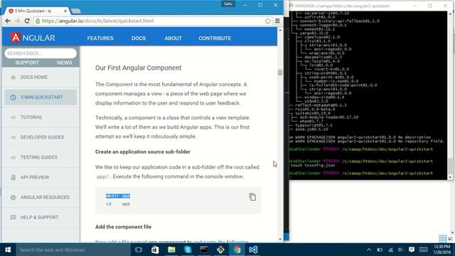 Angular2 QuickStart in Windows. смотреть онлайн
