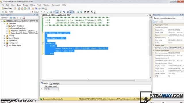Tutoriel Transact SQL 12 : La condition switch - case. смотреть онлайн