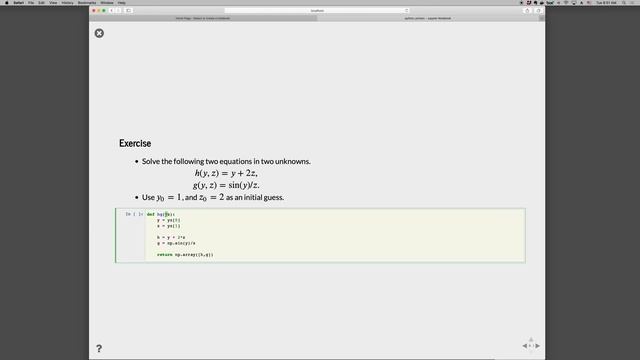 Python nonlinear systems of equations using fsolve смотреть онлайн