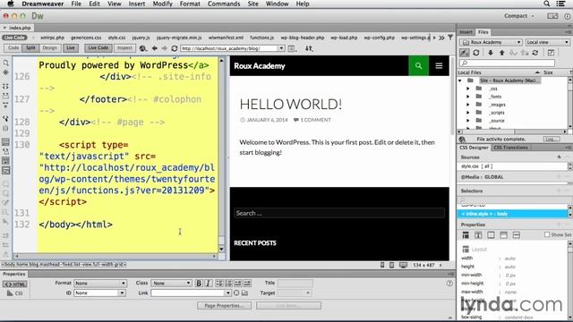 Dreamweaver CC and Wordpress Tutorial #08 Employing Live Code смотреть онлайн