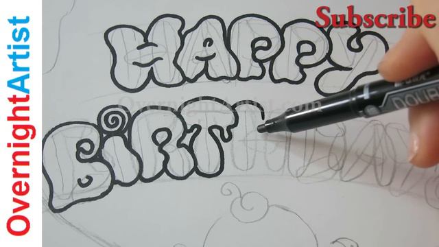 Write happy birthday bubble letters ice cream heart смотреть онлайн