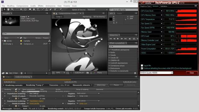 Quadro K6000 After Effects CC Benchmark смотреть онлайн