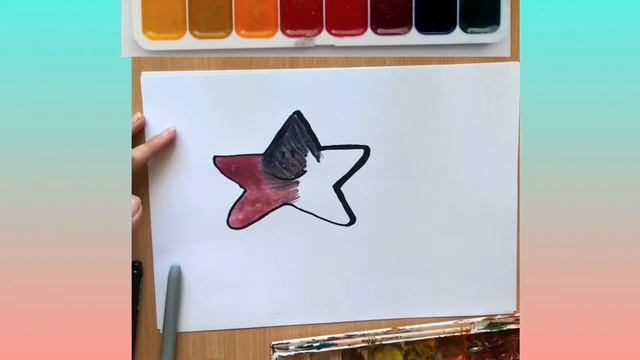 How to draw a star | Рисуем звездочку | БЫСТРО РИСУЕМ ЗВЕЗДУ КРАСКАМИ ?⭐️? смотреть онлайн