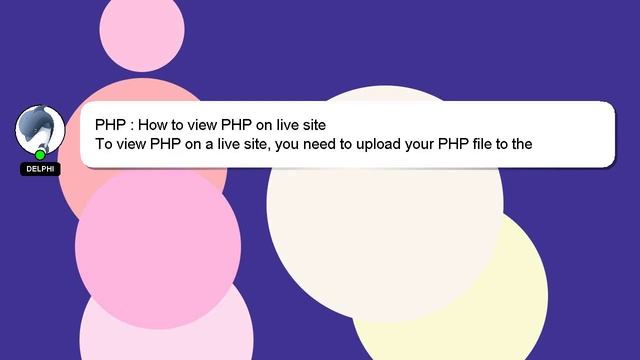 PHP : How to view PHP on live site смотреть онлайн