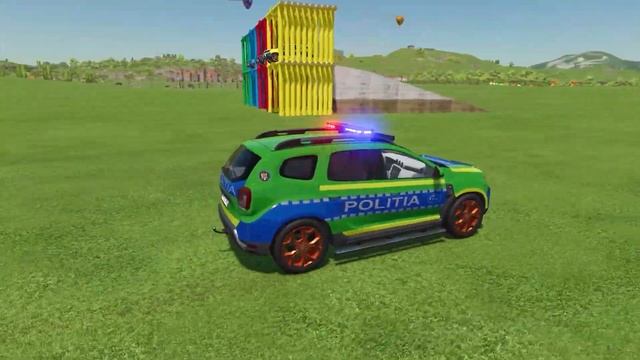 POLICE CARS OF COLORS ! TRANSPORTING POLICE CARS WITH VOLVO TRUCK ! Farming Simulator 22 ! смотреть онлайн