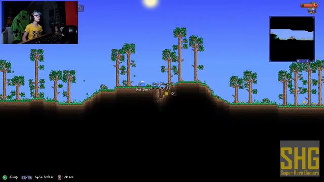 Terraria - building, mining, and a flying prawn thing смотреть онлайн