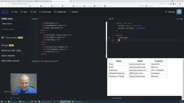 Insert a table using html and style using css смотреть онлайн
