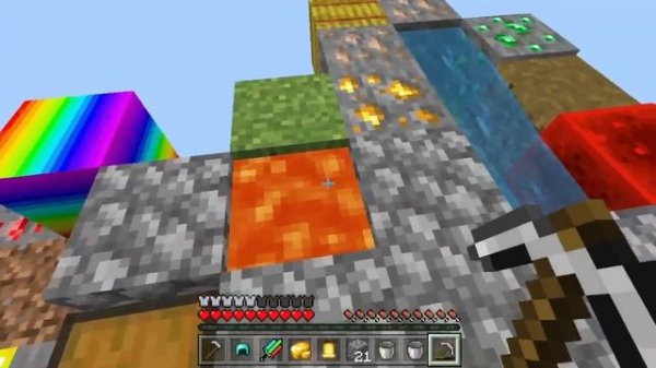 Minecraft: Pocket Edition Map Part 7 - Gameplay Walkthrough - Lucky Block One Block Rainbow Shovel