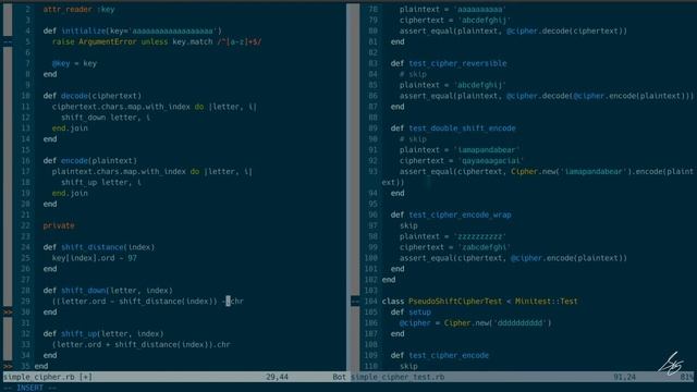 exercism.io 45 simple cipher смотреть онлайн