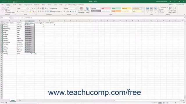 Excel 2019 & 365 Tutorial Using AutoFill Microsoft Training смотреть онлайн