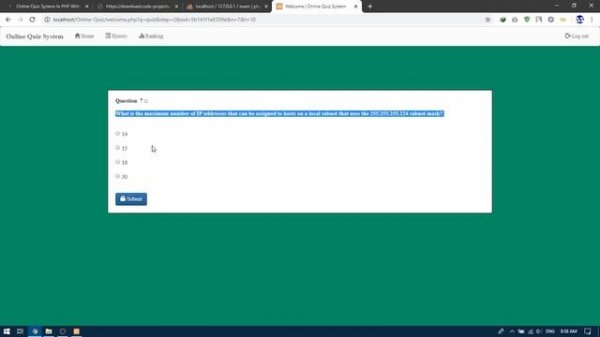 ONLINE QUIZ SYSTEM IN PHP and MySQL | Source Code & Projects
