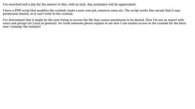 Permission Denied in Crontab смотреть онлайн