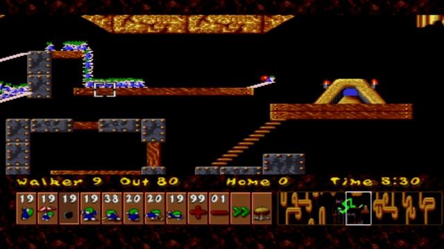 Let's Play Lemmings and Oh No More Lemmings Tricky Difficulty PS1 version with live audio commentar смотреть онлайн