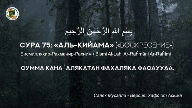 Сура 75 «Аль-Кийама» (Воскресенье) /«Қиямә сүресі» / «Al-Qiyamah». Учимся читать Коран. смотреть онлайн