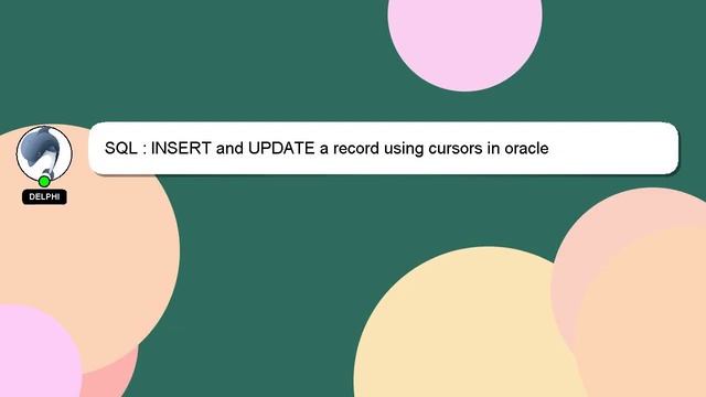 SQL : INSERT and UPDATE a record using cursors in oracle смотреть онлайн