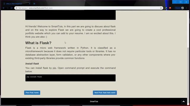 Part1 - What is flask - Creating Your Portfolio Website With Flask - Flask Tutorials For Beginners смотреть онлайн