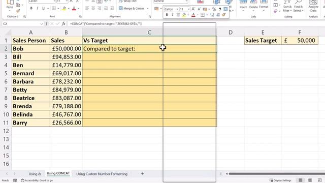 Excel Text Before Or After Formula In Same Cell | Keep Number Formatting | SUM Text & Numbers