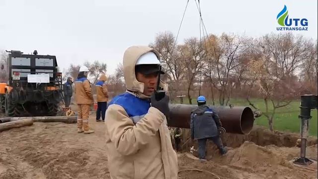 Бухоро-Урал магистрал газ қувурида гидравлик синов ишлари.