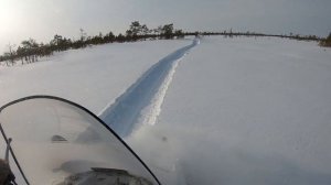 Снегоход БУРАН в глубоком снегу