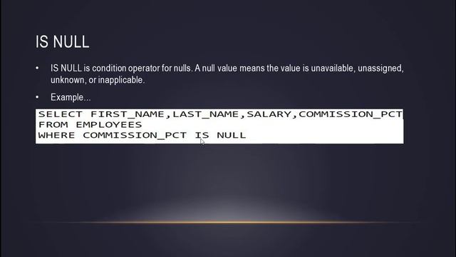 Between / In / Like / Is null Operator in SQl /dbms hindi / Urdu | Oracle Database 11g SQL Develope смотреть онлайн