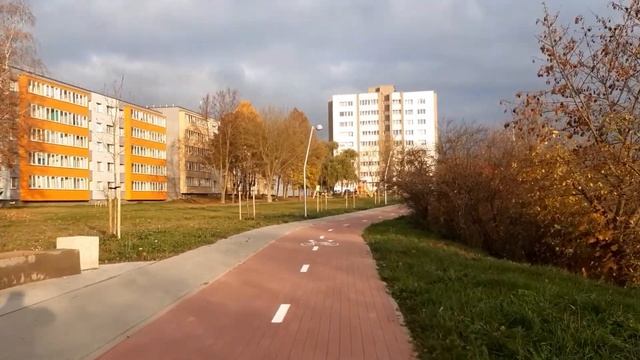 Город Йонава. Велосипедные дороги города. смотреть онлайн