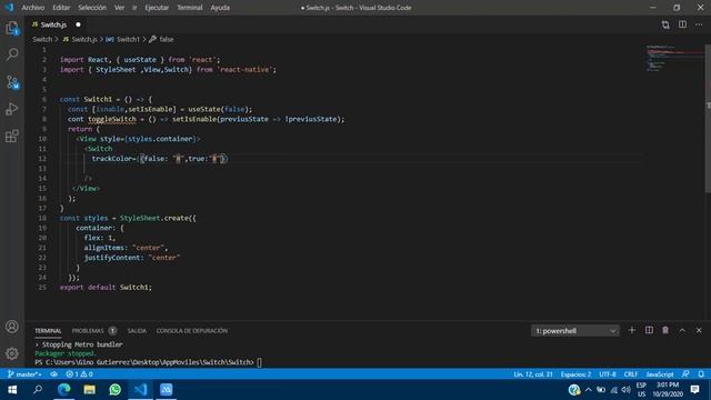 React Native Component(Switch) смотреть онлайн