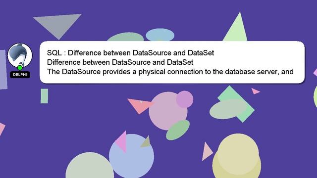 SQL : Difference between DataSource and DataSet смотреть онлайн