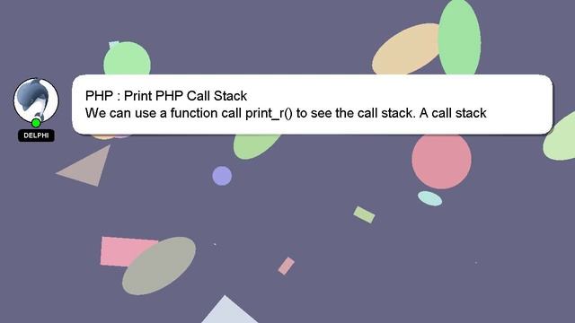 PHP : Print PHP Call Stack смотреть онлайн