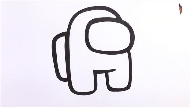 Учимся рисовать простые рисунки. Раскраска персонаж игры АМОНГ АС. Раскраски Малышам. смотреть онлайн