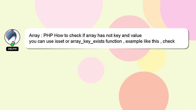 Array : PHP How to check if array has not key and value смотреть онлайн