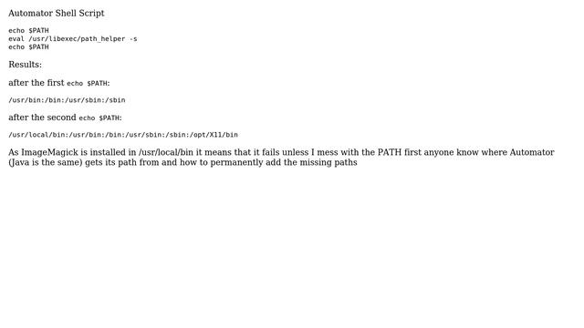 Apple: /usr/local/bin/ not found by Automator and Java but exists in Terminal смотреть онлайн