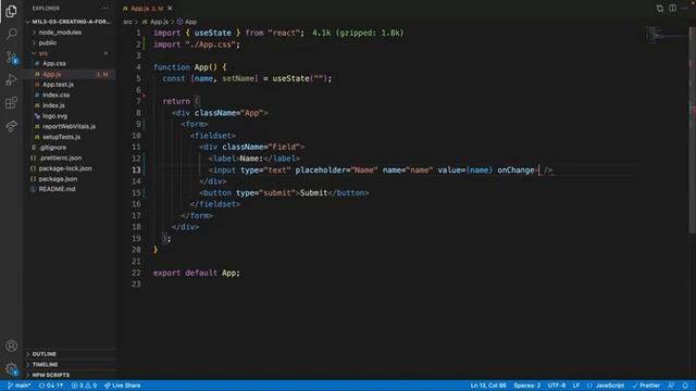 Creating a Form component in React part - 10 смотреть онлайн