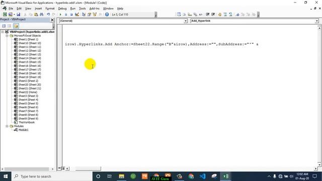 How to Add Hyperlink in Excel for Multiple Sheets using VBA смотреть онлайн