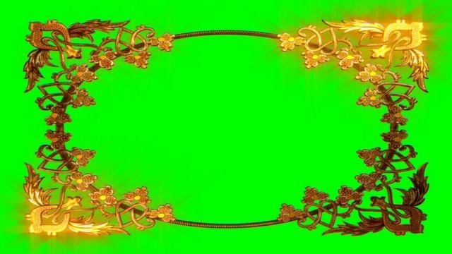 Футаж Рамка золотая с орнаментом хромакей смотреть онлайн